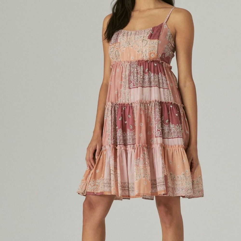 Lucky Brand Pink Patchwork Paisley Maxi Dress - Picture 2 of 5